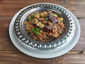 Vegan risotto at Aščinica Bosančica in Sarajevo