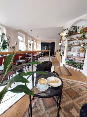 Interior (also has a couple of outdoor tables) at Café Lux in Leipzig