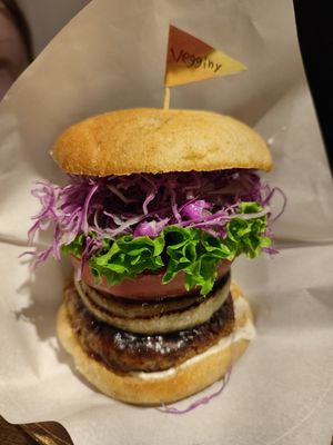 Burger at Vegginy in Kyoto