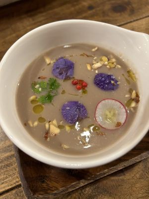 The soup, very nice flavors throughout   at Vegginy in Kyoto