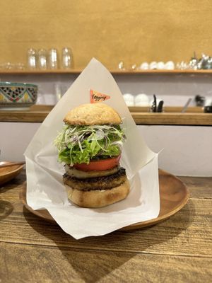the burger 😜  at Vegginy in Kyoto