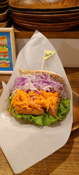 Korean style sandwich at Vegginy in Kyoto