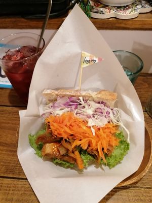 Korean BBQ Sandwich at Vegginy in Kyoto