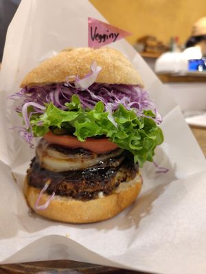 Burger at Vegginy in Kyoto