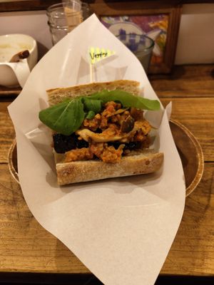 Bolognese sandwich at Vegginy in Kyoto