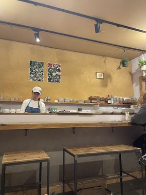 Open kitchen  at Vegginy in Kyoto