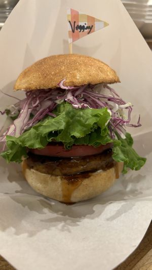 The burger. Roll was deliciouss  at Vegginy in Kyoto