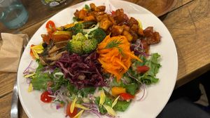 Buddha bowl  at Vegginy in Kyoto