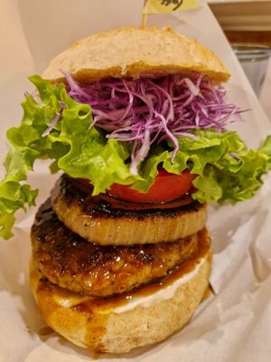 Burger at Vegginy in Kyoto