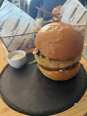 Chickpea burgerrs  at Flavours Spot in Setubal