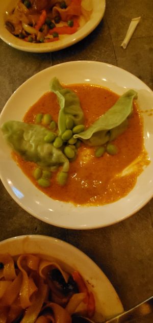 Edamame pot stickers (I already ate one before the photo- oops) at Bar Vegan in Albany