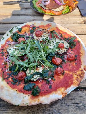 Vegan pizza at Boscafé Merlijn Gaststätte in Kranenburg