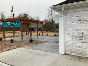 Outdoor seating  at Evexia in Aurora