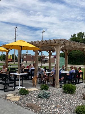 Outdoor seating-front  at Evexia in Aurora