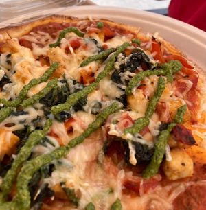 Vegan flatbread  at Evexia in Aurora