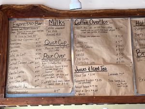 Overhead menu, pt 1 of 4 (as of 2022-04-03) at Beach'n SF in San Francisco