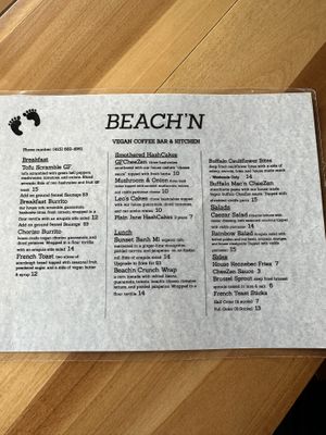 Menu   at Beach'n SF in San Francisco
