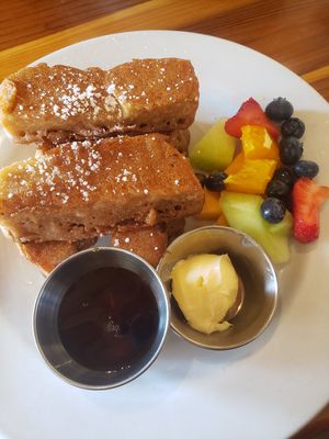 Half order of french toast sticks! This is a half order! Such a good portion size. at Beach'n SF in San Francisco