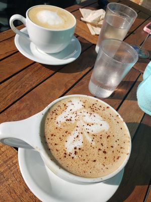 Salted Caramel Latte and Mocha with oatmilk at Beach'n SF in San Francisco