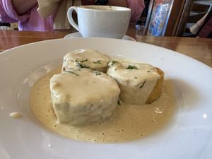 Hashcakes with vegan cheeze   at Beach'n SF in San Francisco