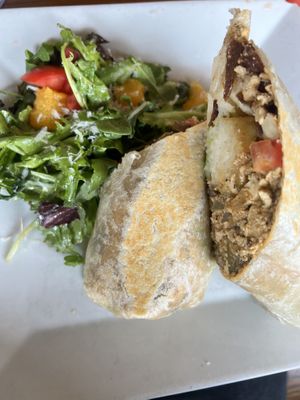 Breakfast burrito with baconn  at Beach'n SF in San Francisco