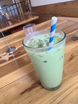 Blushing macha iced  at Beach'n SF in San Francisco