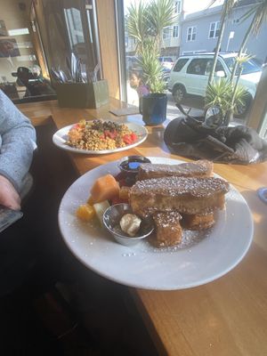 French toast sticks, tofu scramble with sausage  #Veganuary at Beach'n SF in San Francisco