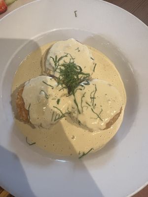 cheesy hash cakes  at Beach'n SF in San Francisco