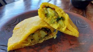 Potato empanada at Tatuy in Vilcabamba