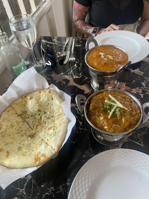 Our mains on the first visit we had. My mum got the Malai Kofta and I got the Veg Chuleta (with a garlic Nan of course)   at Curry 'n' Grill House in Tenerife