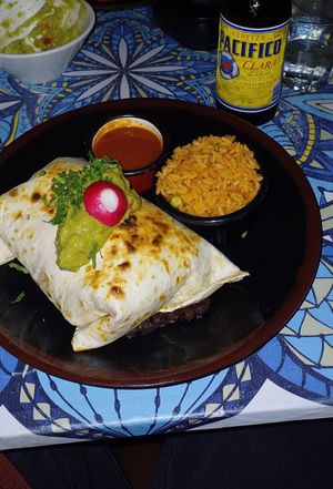 Burrito vegano at Cafe Pacifico in London