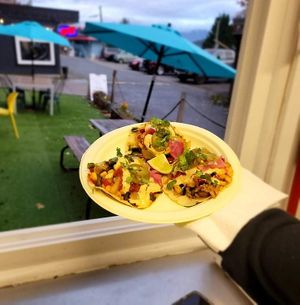 Vegan tacos from the food truck 😍 at Salt & Swine in Gibsons