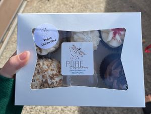 box of cupcakes (pre ordered online)  #Veganuary at Pure Cupcakes in San Diego