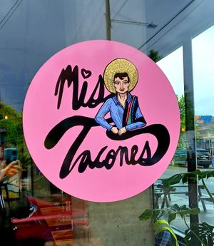 Window at Mis Tacones in Portland