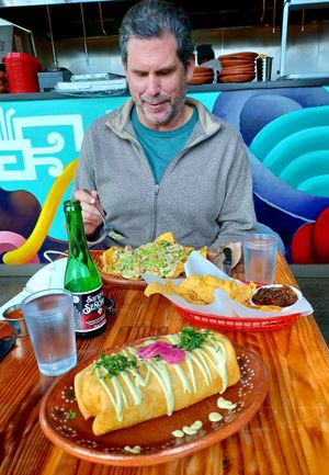 My brother's first fully vegan meal! at Mis Tacones in Portland