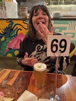 Cheap cold and tasty beer   at Mis Tacones in Portland