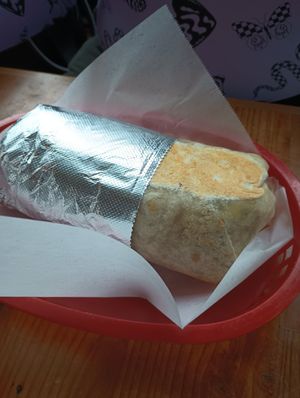 Breakfast burrito at Mis Tacones in Portland