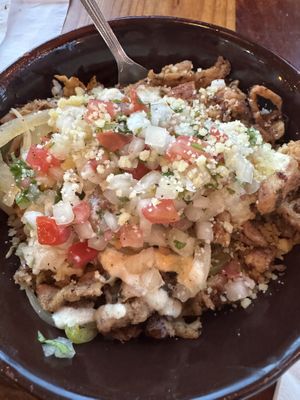 Burrito bowl with Pollo soy curls  at Mis Tacones in Portland