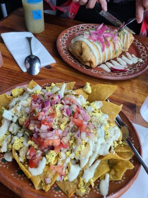 Chilecarlos and Asada burrito at Mis Tacones in Portland