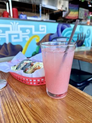 Combo cucumber, watermelon Agua Fresca with lime  at Mis Tacones in Portland