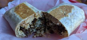 Asada Burrito at Mis Tacones in Portland