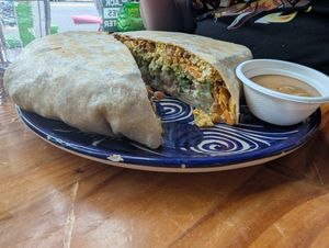 👉 Breakfast Crunch Wrap. Huge! at Mis Tacones in Portland