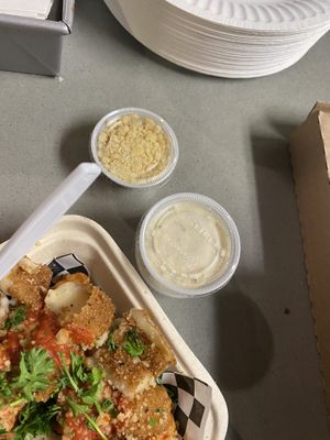 Ranch and Parmesan extra at Secret Vegan Pizza in Los Angeles