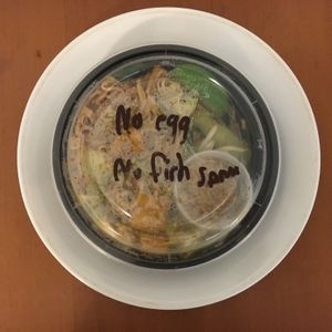 Take out bowl with instructions to make vegan at Wau in New York City