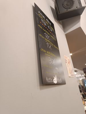 Different menu options at Katakrak Liburuak in Pamplona