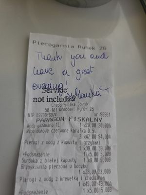  at Pierogarnia Rynek 26 in Wroclaw