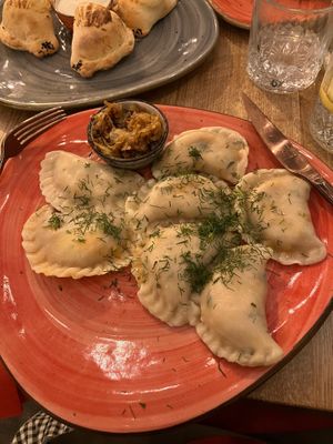 Lentil pierogi at Pierogarnia Rynek 26 in Wroclaw