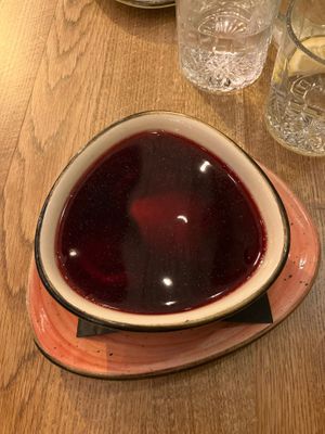 Barszcz with dumpling at Pierogarnia Rynek 26 in Wroclaw