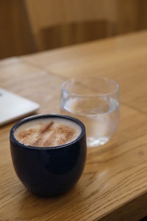 Chai with complimentary water at Dosa Dosa in Prague