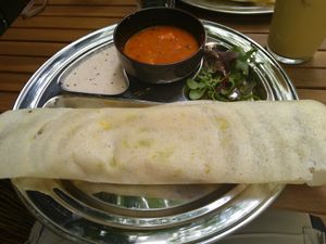 A dosa at Dosa Dosa in Prague